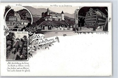 50818167 - 6900 Heidelberg Castle, The Great Barrel, Mountain Railway, Station