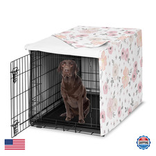 Sweet Jojo Designs 42In. Medium/Large Dog Crate Cover Pink/Grey Boho Floral For