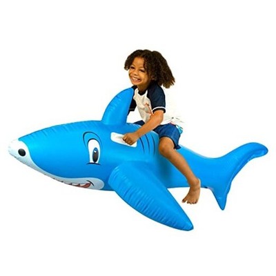 6FT Shark Ride-On Pool Float   Giant Inflatable Raft with Grab Handles, Heavy