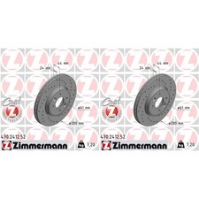 2x ZIMMERMANN SPORT BREMSSCHEIBEN 280mm GELOCHT VORNE passend für RENAULT CLIO G