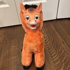 Rubber Face Plush horse RARE EXCELLENT CONDITION vintage Cute