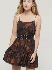 Urban Outfitters Mini Dress Womens S Brown Floral Babydoll Fall Country Western