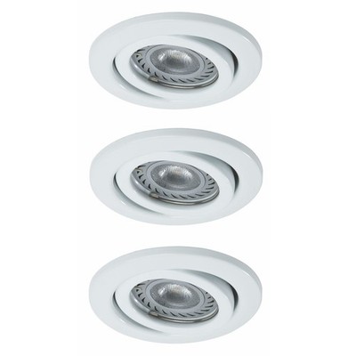 3 x Nice Price LED Einbauleuchten Set schwenkbar Weiß 3 x 3,5W GU10 warmweiß