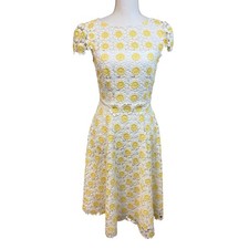 ALEX MARIE Daisy Lace Dress Fit Flare Sz 2 Garden Floral Cottage Shabby Chic