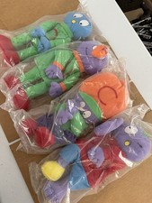 Vtg The Letter People Q N C O Puppet Alphabet Plush Abrahams Learning - Lot Of 4