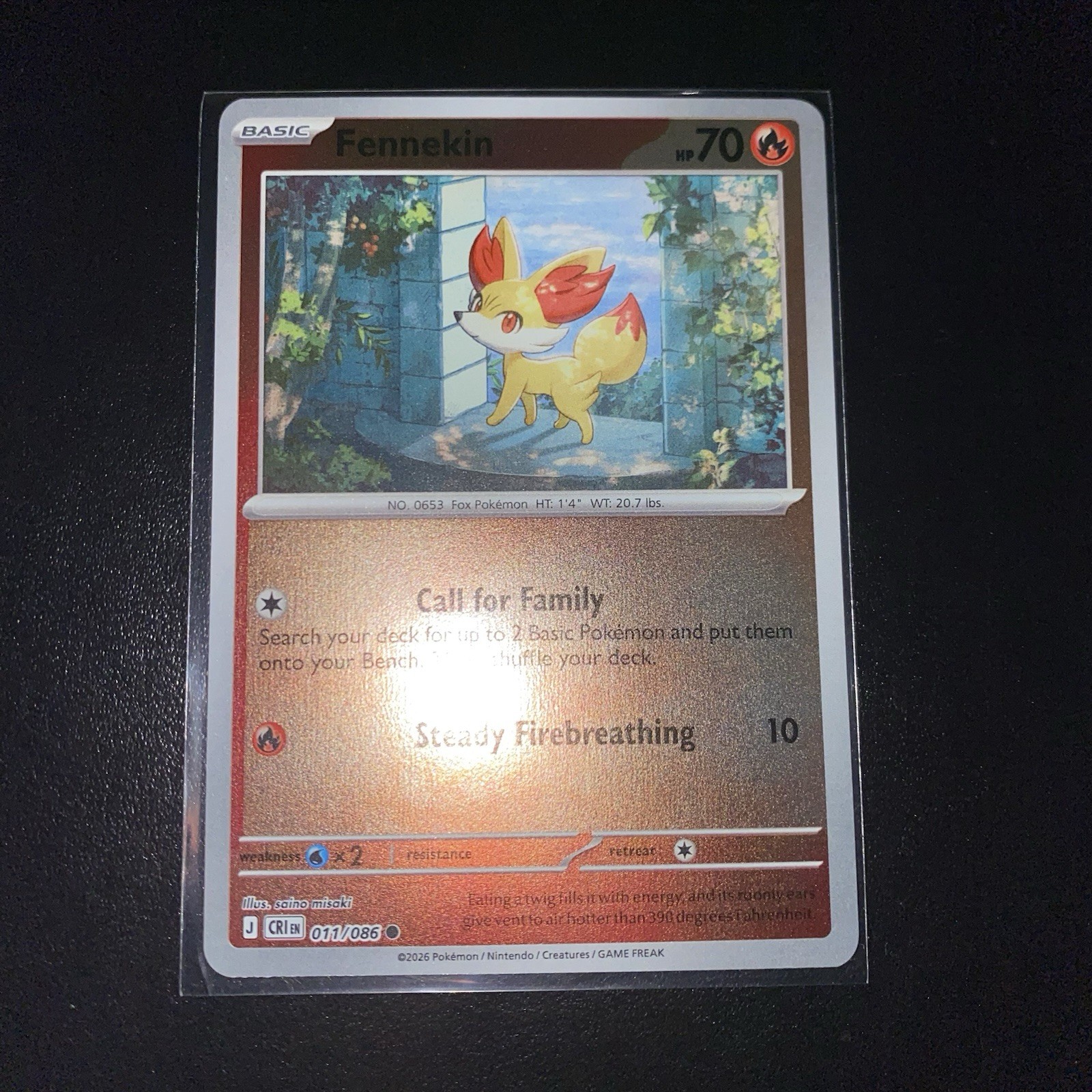 Fennekin #11 2026 Mega Evolutions Chaos Rising Pokemon Card NM Reverse Holo