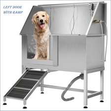 50" Dog Washing Bath Station Stainless Steel Professional Pet Dog Grooming Tub