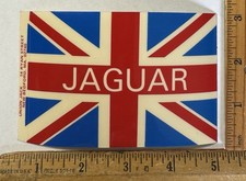 Vintage Jaguar Union Jack Flag Logo Decal Bumper Sticker Auto Car Racing Uk