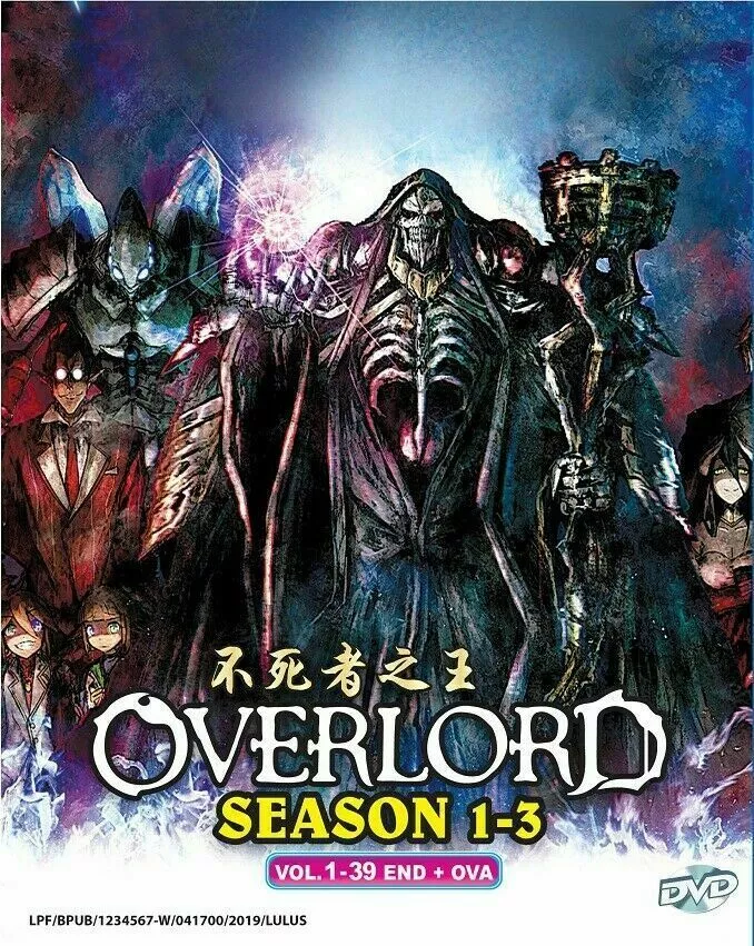 OVERLORD Season 1+2+3 Complete Anime Series 1-39 + OVA English Audio USA