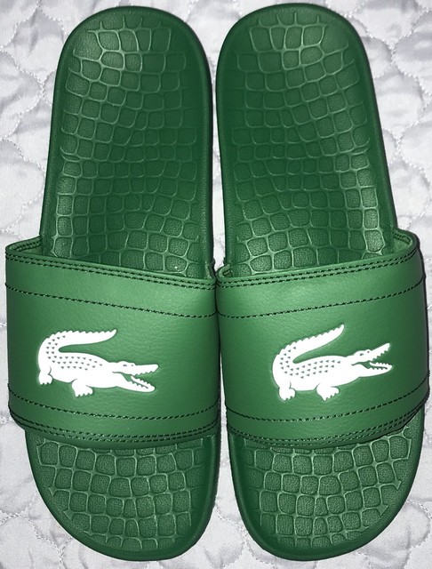 LACOSTE FRAISIER BRD1 SLIDES / SANDALS - MEN SZ 9 - BIG CROCODILE - NEW GREEN | eBay