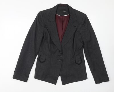 NEXT Damen Blazer grau Polyestermischung Größe 10 Knöpfe