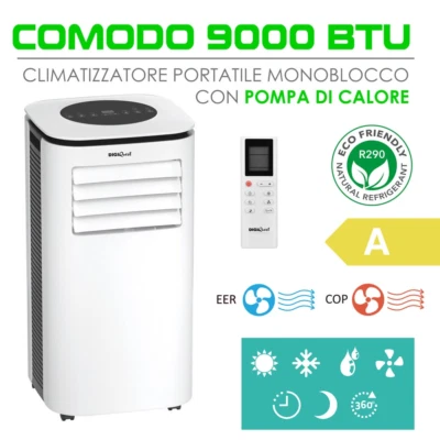 DGQ DIGIQUEST Condizionatore Portatile 9000 Btu Climatizzatore Pompa di Calore - Freddo Caldo