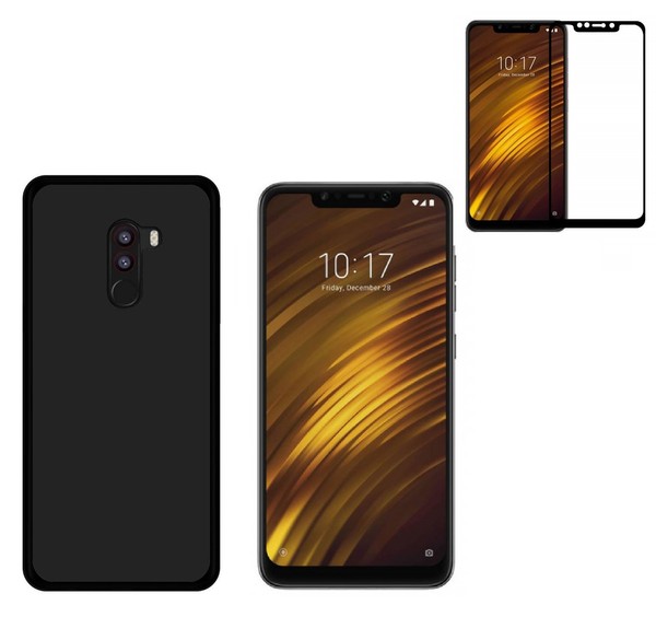 Funda XIAOMI POCOPHONE POCO F1 (6.18) NEGRA GEL SILICONA TPU LISA + CRISTAL
