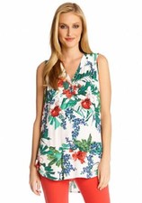 NEW KAREN KANE VISCOSE FLORAL PRINT TUNIC BLOUSE SIZE S $118