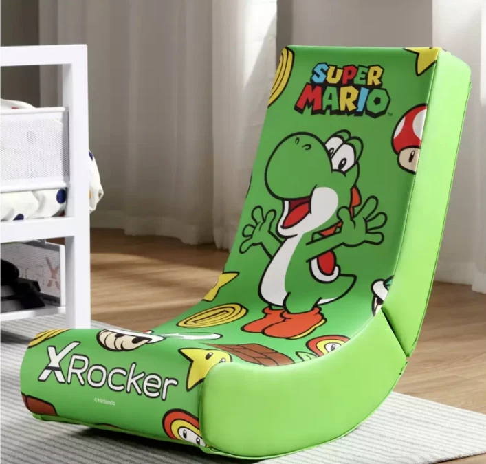 X ROCKER Officially Licensed YOSHI Power Up Edition Kids Folding Gaming Chair - Image 4 of 4