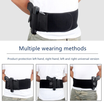 For Fat Guys Tactical Adjustable Belly Band Waist Belt Pistol Gun