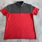 Galvin Green Polo Mens Large L Red Gray Short Sleeve Shirt Golf Outdoor