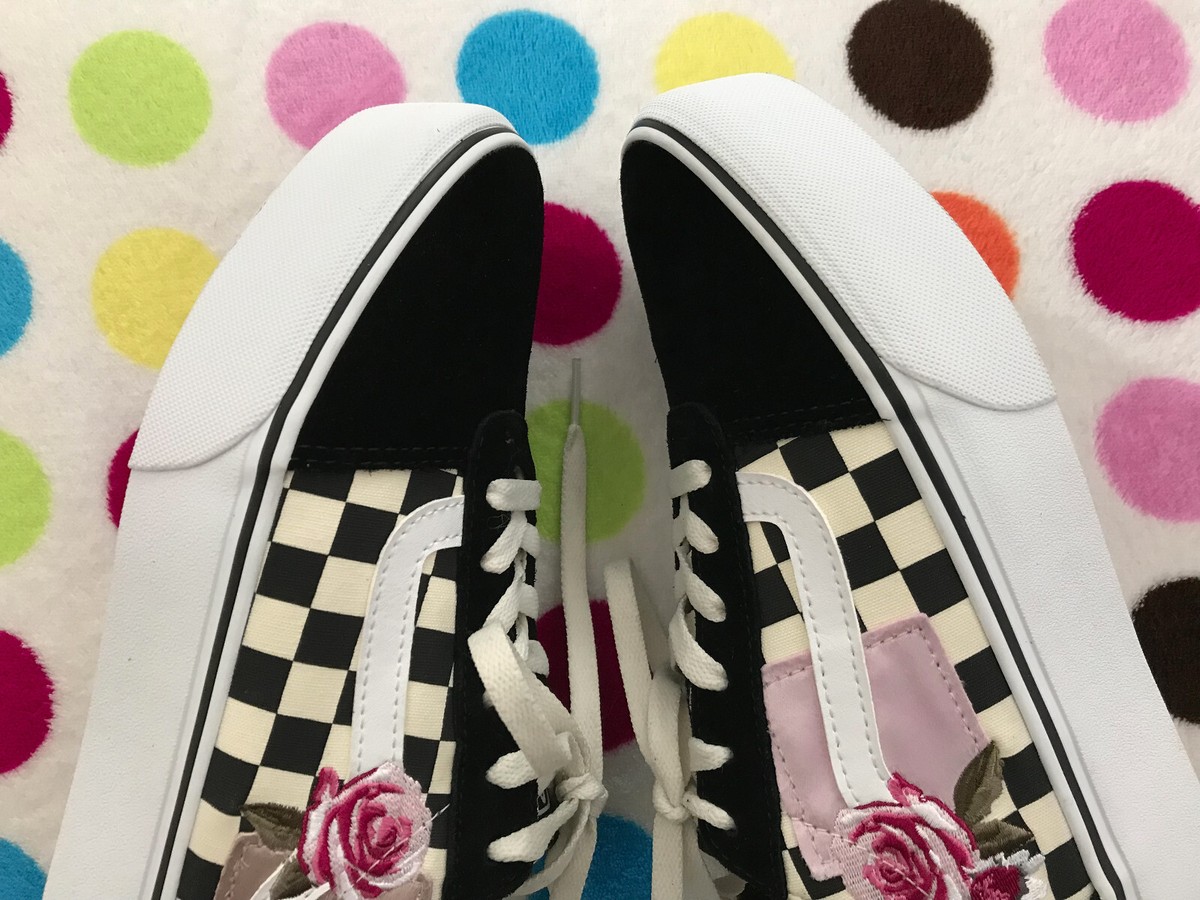 vans old skool checkerboard rose