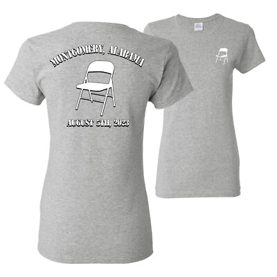 Montgomery Alabama Boat Brawl 2023 Chair Stencil Font Women Graphic Shirt