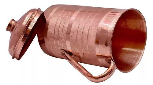 100% Pure Copper Water Jug Pitcher With Tumbler Glass Ayurveda Benefits Set Of 5 - Picture 2 of 3