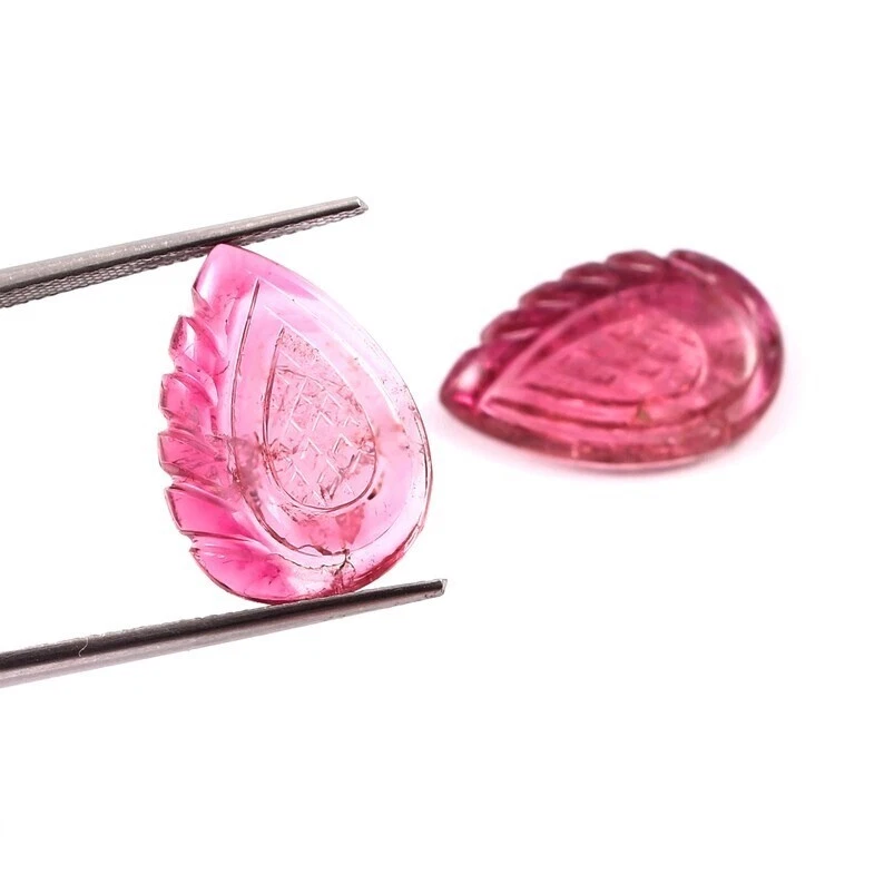 Loose Gemstone Natural Bio Tourmaline Hand Carved Fancy Pear Gemstone A1547 - Image 3 of 3