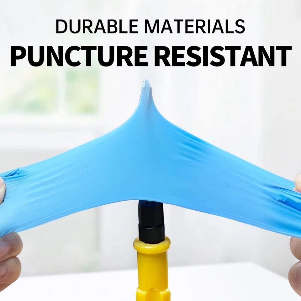 Luvas médicas de nitrilo azul sem pó sem látex luva descartável grau alimentício - Imagem 3 de 4