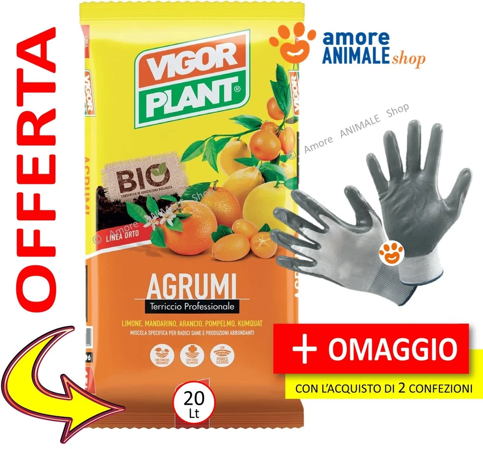 VigorPlant Terriccio per AGRUMI → 20 Lt - Coltivazione Limoni Mandarini Aranci