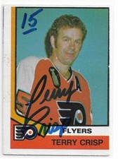 TERRY CRISP Autographed Signed 1974-75 OPC card #352 Philadelphia Flyers VG/VG-