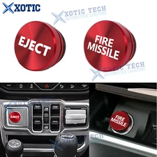 2X Interior Billet Aluminum Fire Missile Eject Button Car Cigarette Lighter Trim