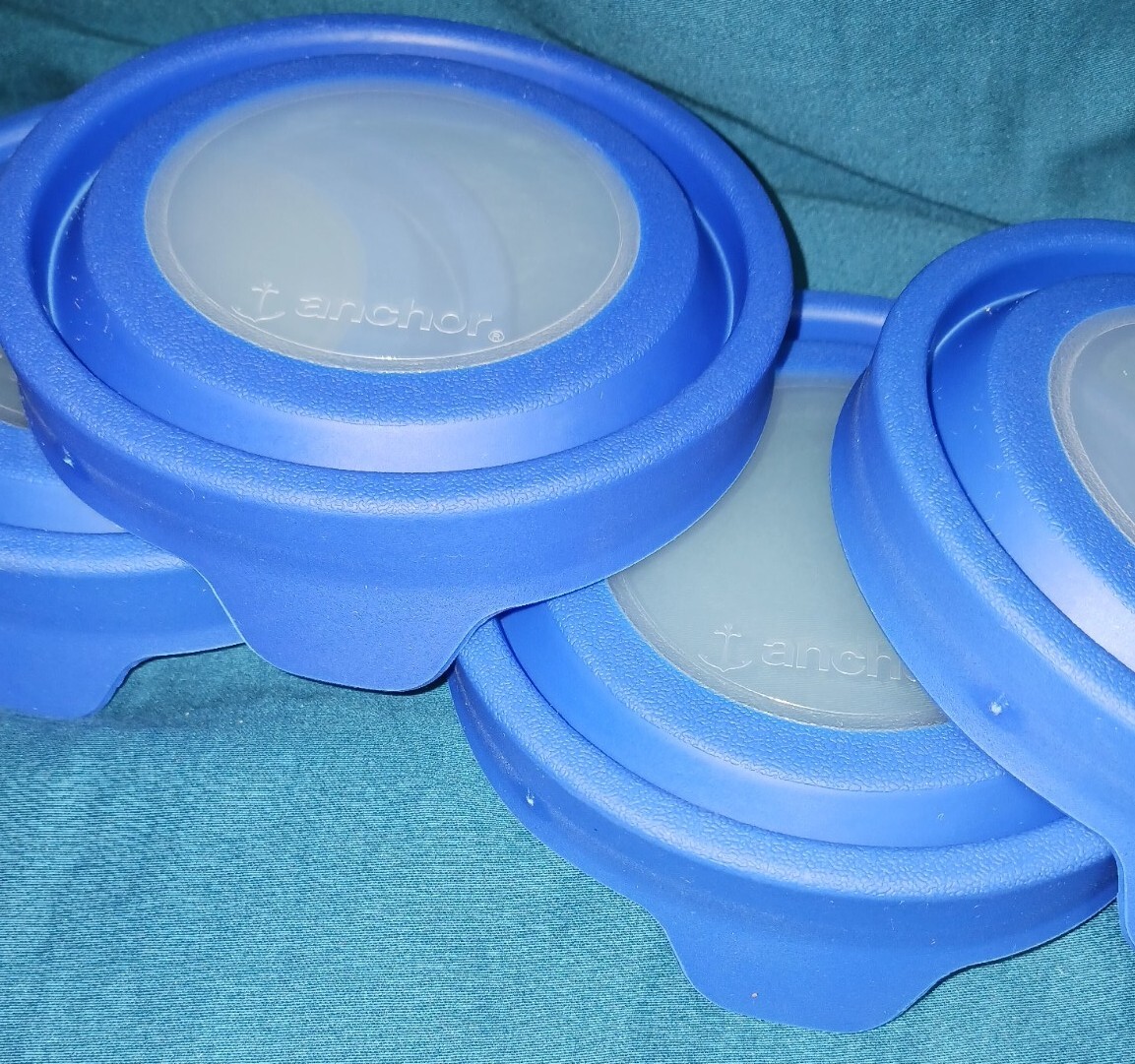 Anchor Hocking 4pc TRUESEAL Replacement Cover Lids. 2cup. Blue. Set Of