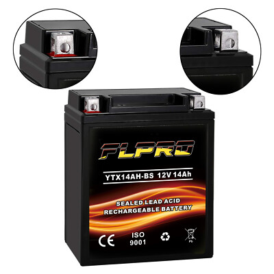 YTX14AH-BS AGM Battery for ATV Arctic Cat Polaris Honda Suzuki Kawasaki Yamaha
