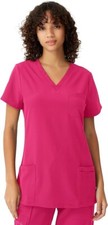 Floral Hue Hot Pink Scrub Top, Size XS, New Unopened