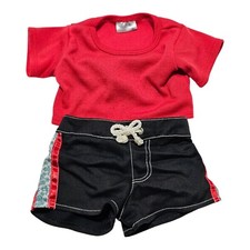 Build-A-Bear Workshop Red Shirt  Swim Trunks Clothing BAB See Description...