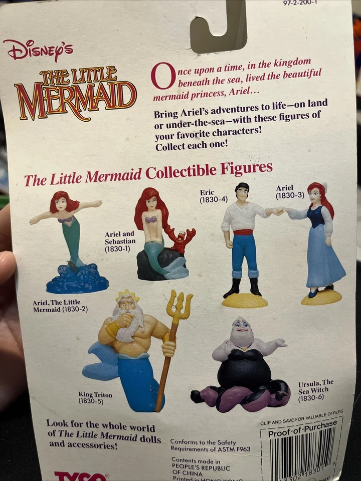 Figura de juguete de colección Walt Disney años 90 La Sirenita Ariel y Sebastian 2" NUEVA Foto 2 de 4