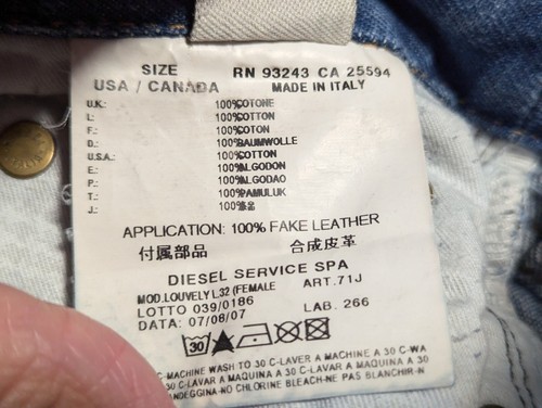 Diesel Women's Louvely Distressed Medium Wash Boot Cut Low Rise Flare Jean 28x32 - Picture 13 of 13