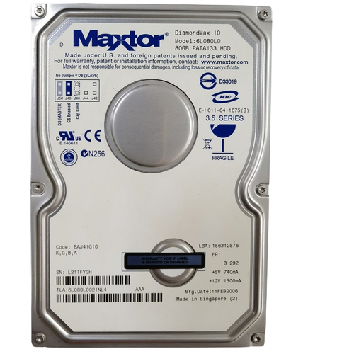 MAXTOR DIAMONDMAX 6L080L0 80GB 7200U/min 2MB ATA IDE 3.5" HARD DRIVE - Picture 5 of 5