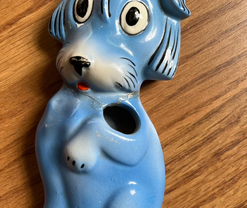 Raro De Colección 1950 Azul Perro Cepillo de Dientes Bolsillo de Pared Norwood Co. Bolsillo de Pared Foto 2 de 4