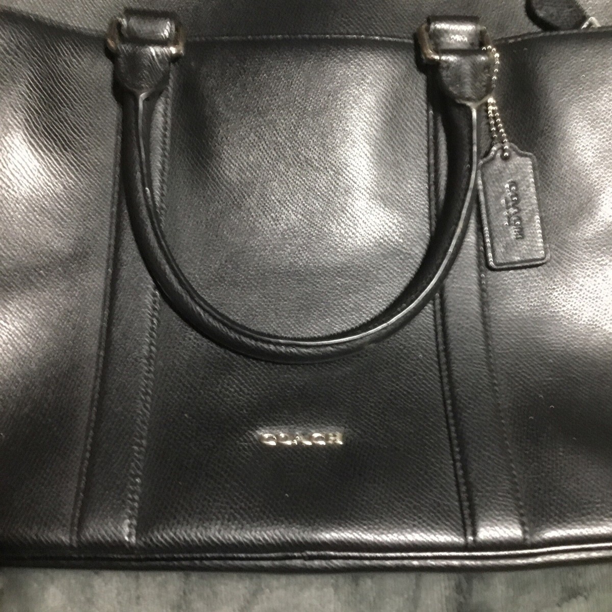 Coach Metropolitan Black Slim Briefcase Handbag Leather Laptop Bag