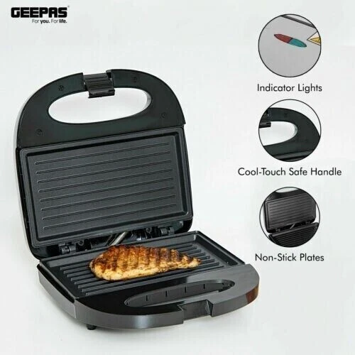 Panini Press Healthy Grill Non-Stick Powerful Toaster Toast Sandwich Maker 750W
