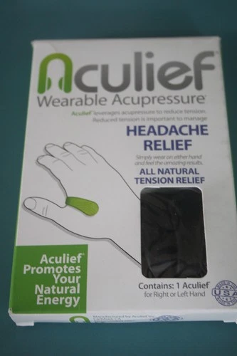 USA STOCK & FREE SHIP LOT OF 2 ACULIEF BLACK ACUPRESSURE HEADACHE GENUINE NEW