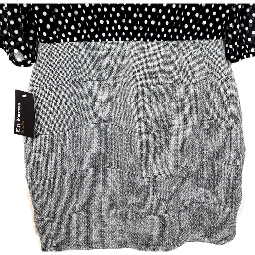 Mini abito vintage Y2K Enfocus trasparente a pois taglia 14P nero bianco grigio nuovo con etichette - Foto 14 di 19