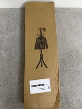 Black Metal Coat Stand – Freestanding Clothes Rack with Hooks – Tripod Base