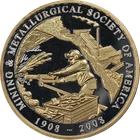 1 Ounce .999 Fine Silver Round Gilt Alaska - Mining & Metallurgical Society 2...
