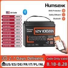 100AH LiFePO4 Lithium Battery with Bluetooth Monitor for Camper,Trolling Motor