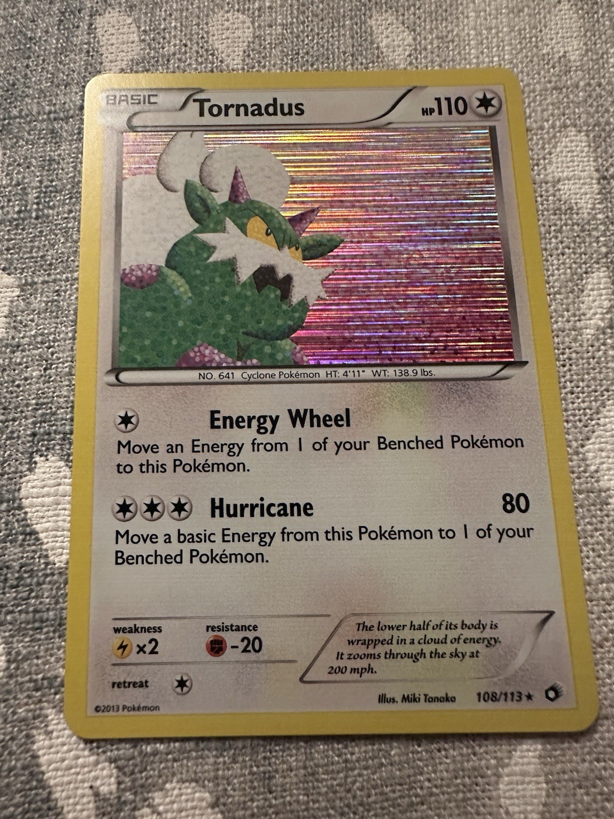 Pokemon Tornadus 2013 108/113 Legendary Treasures Holo