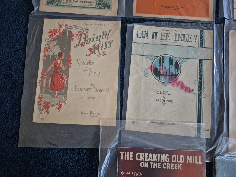 Lote de 10 partituras antiguas vintage en su mayoría románticas canciones de guerra de amor Foto 4 de 4