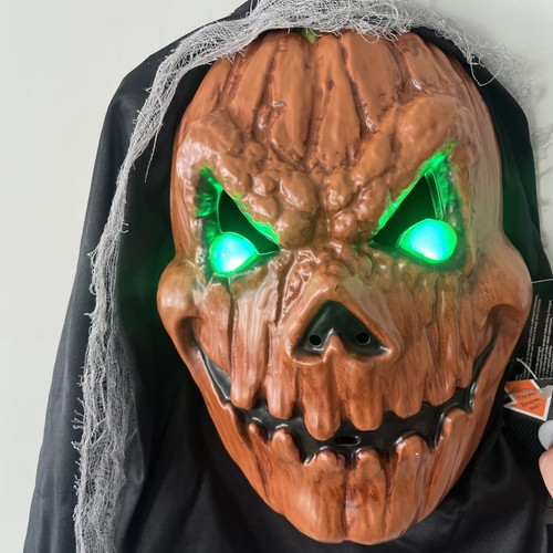 Light-Up Pumpkin Mask - Adult One Size - Picture 2 of 3