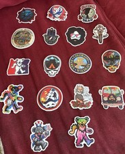 Vintage Grateful Dead Sticker Lot Skull Roses Dancing Bears Skeleton Motorcycle