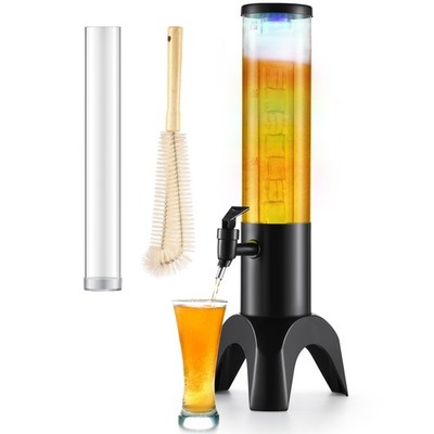 COSYOO Drink Tower, 1.5L Mimosa Tower Dispenser With Ice Tube and Led Light, ...