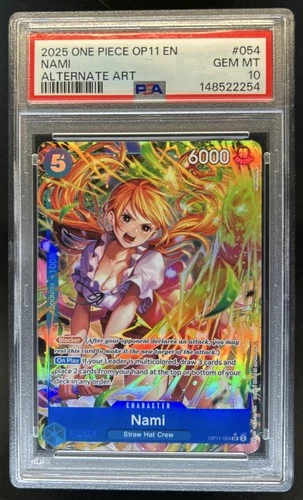 2025 One Piece Nami Super Rare Alternative Art #OP11-054 PSA 10 GEM MINT